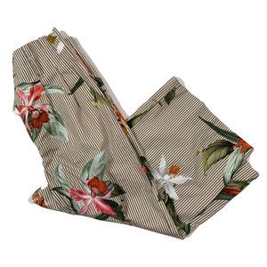 Zara Woman Women's Small Striped Floral  Trouser